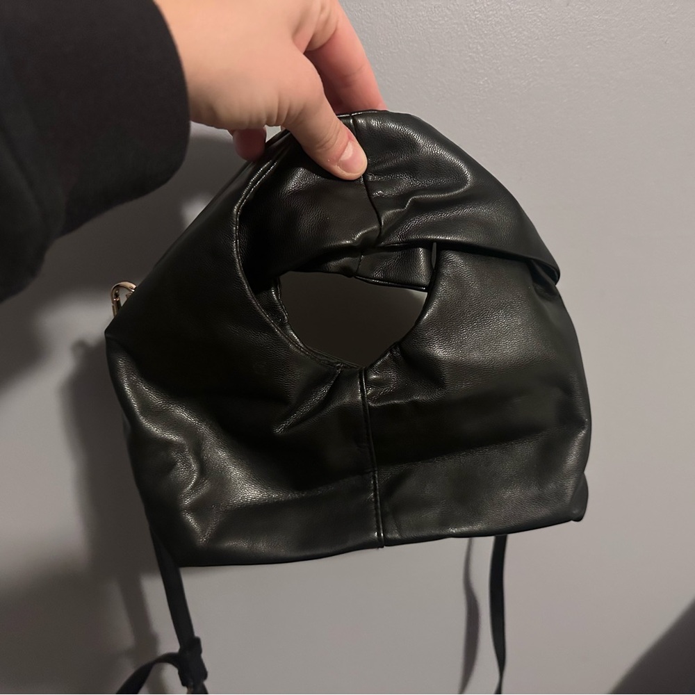 Black Women's Bag medium size with long strap